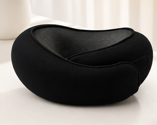 AURVANI™ Premium Memory Foam Travel Neck Pillow for Supported Rest - Adjustable U-Shaped Design for Comfort On the Move