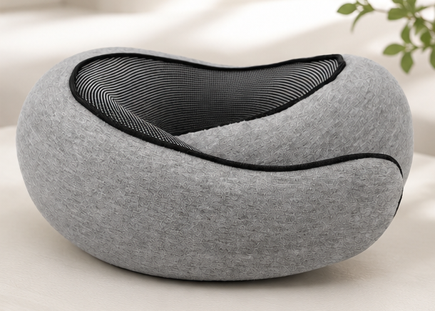 AURVANI™ Premium Memory Foam Travel Neck Pillow for Supported Rest - Adjustable U-Shaped Design for Comfort On the Move