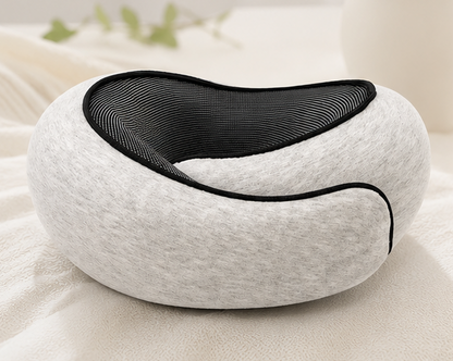 AURVANI™ Premium Memory Foam Travel Neck Pillow for Supported Rest - Adjustable U-Shaped Design for Comfort On the Move