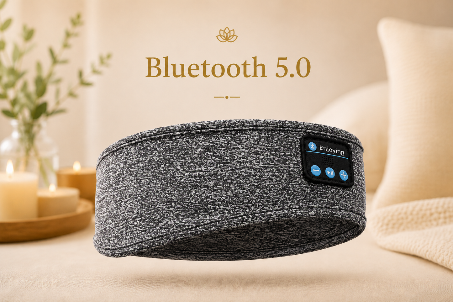 AURVANI™ Wireless Bluetooth Sleep Headband with Integrated Earphones and Soft Eye Mask Design