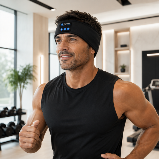 AURVANI™ Bluetooth 5.0 Sports and Sleep Headband with Wireless Earphones + Comfort Eye Mask
