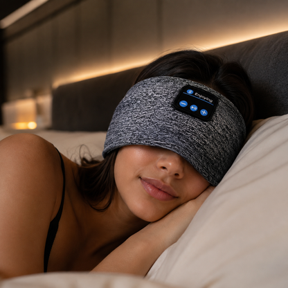 AURVANI™ Wireless Bluetooth Sleep Headband with Integrated Earphones and Soft Eye Mask Design