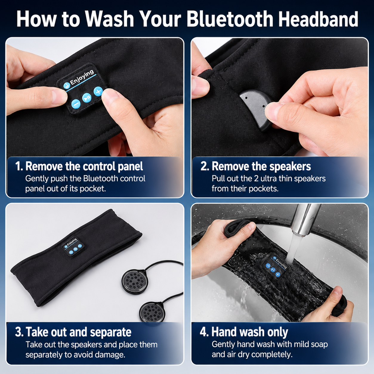 AURVANI™ Bluetooth 5.0 Sports and Sleep Headband with Wireless Earphones + Comfort Eye Mask