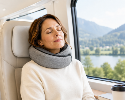 AURVANI™ Premium Memory Foam Travel Neck Pillow for Supported Rest - Adjustable U-Shaped Design for Comfort On the Move